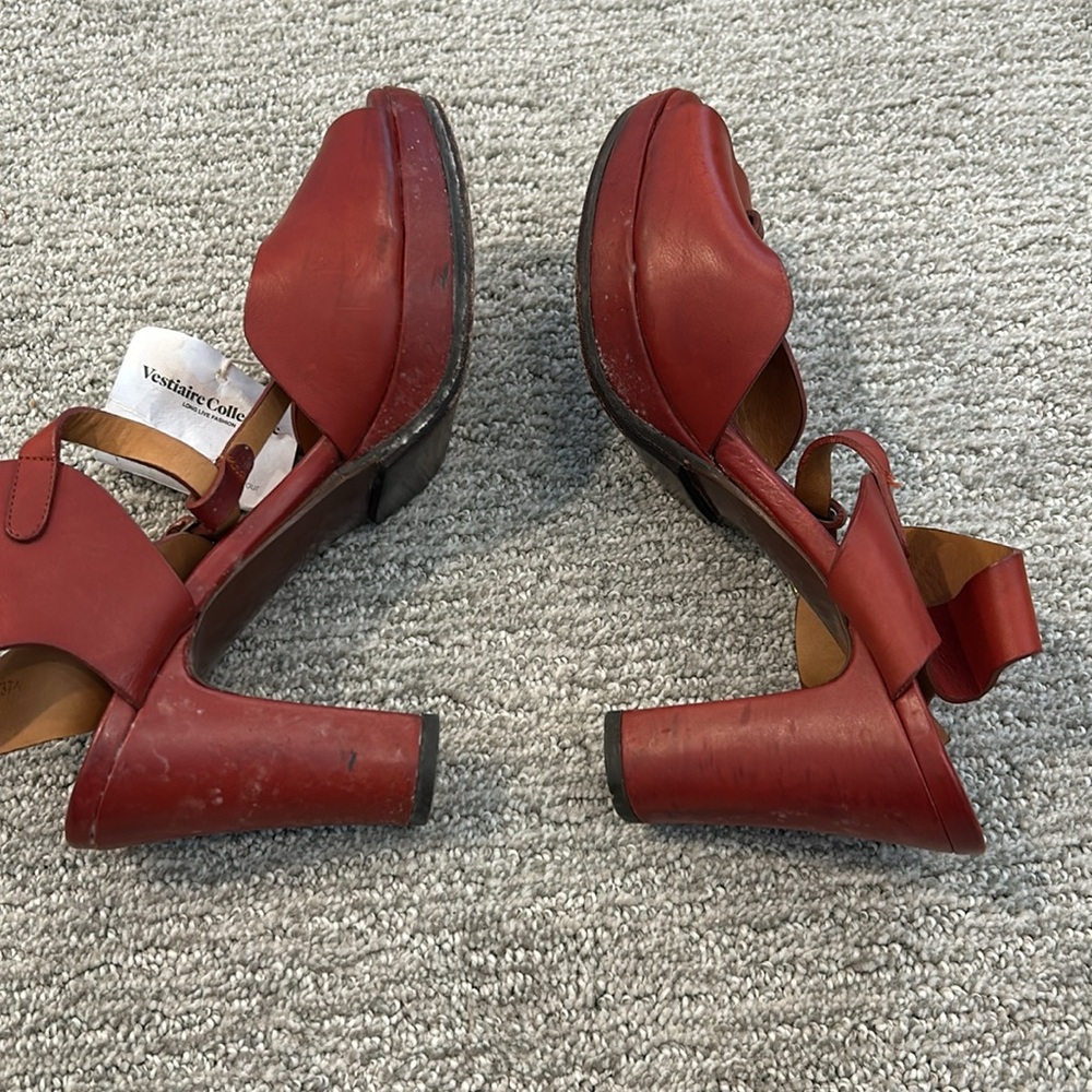 CHIE MIHARA Women's Nissa Sandals Size 37.5/US 7.5 In Roma Brick